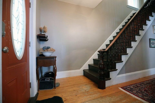 foyer featuring wood-type flooring