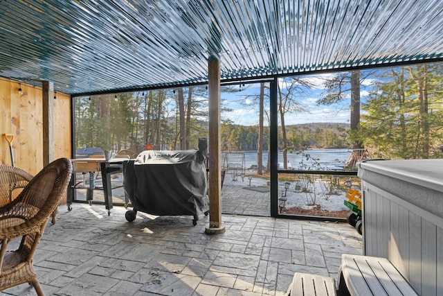 151 Mountain View Dr, Acton, ME 04001 - sunroom / solarium featuring a water view