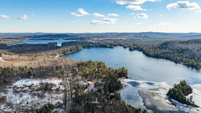151 Mountain View Dr, Acton, ME 04001 - birds eye view of property with a water and mountain view