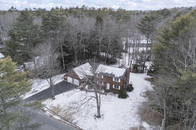 view of snowy aerial view