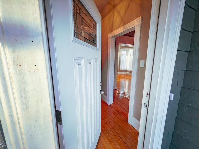 hall featuring light hardwood / wood-style floors