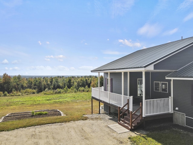 view of yard with a porch