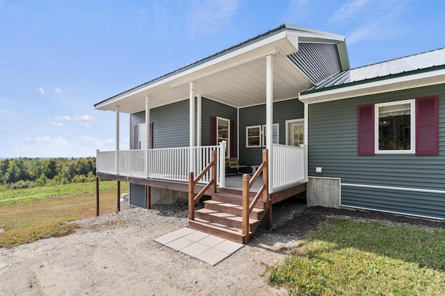 exterior space with a porch