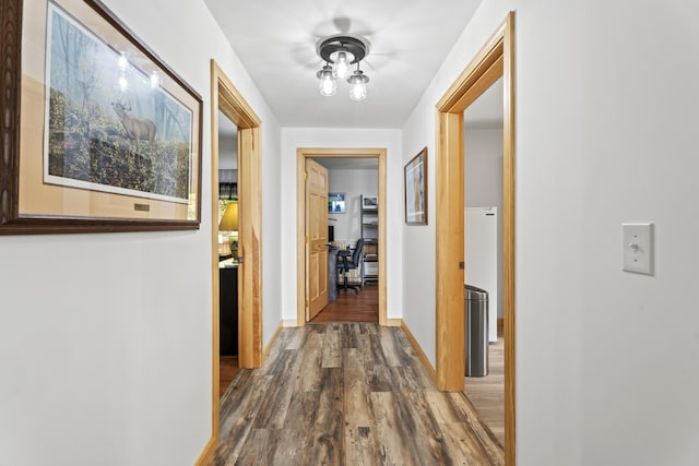 corridor featuring hardwood / wood-style floors