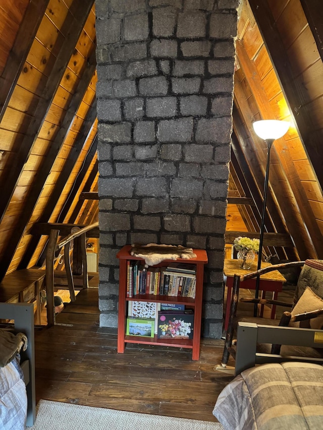 view of unfinished attic