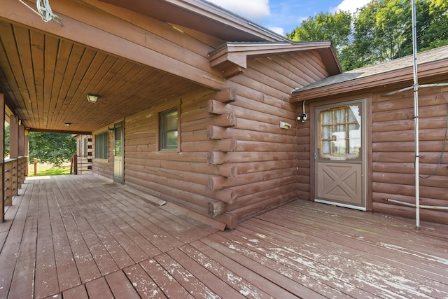 deck with a porch