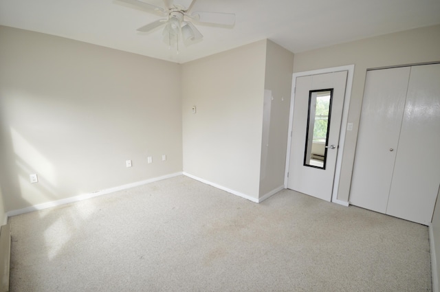 unfurnished bedroom with ceiling fan