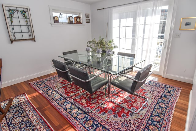 dining room with hardwood / wood-style floors