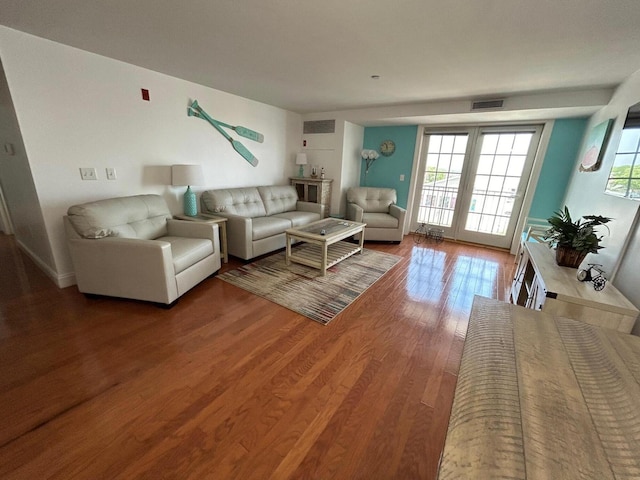 living room featuring wood-type flooring