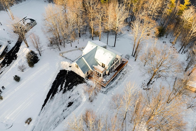 view of snowy aerial view