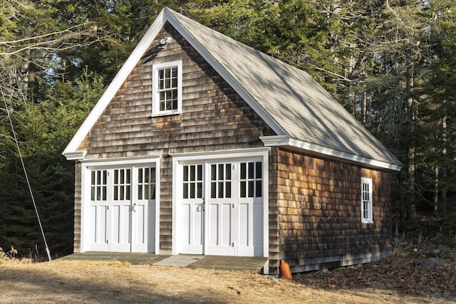 view of garage