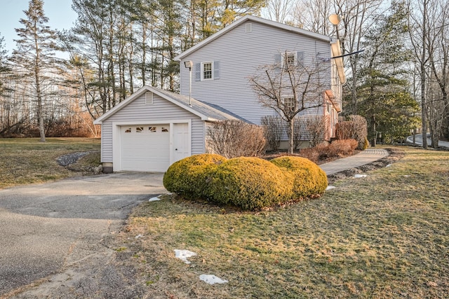 view of property exterior featuring a yard