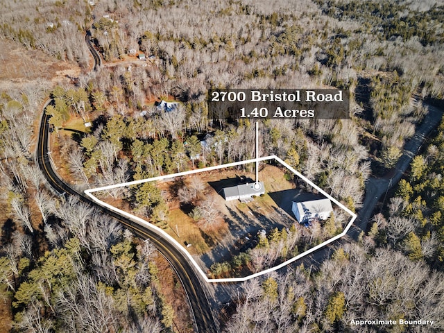 2700 Bristol Rd, Bristol, ME 04554 - aerial view of property and surrounding area featuring property parcel outlined