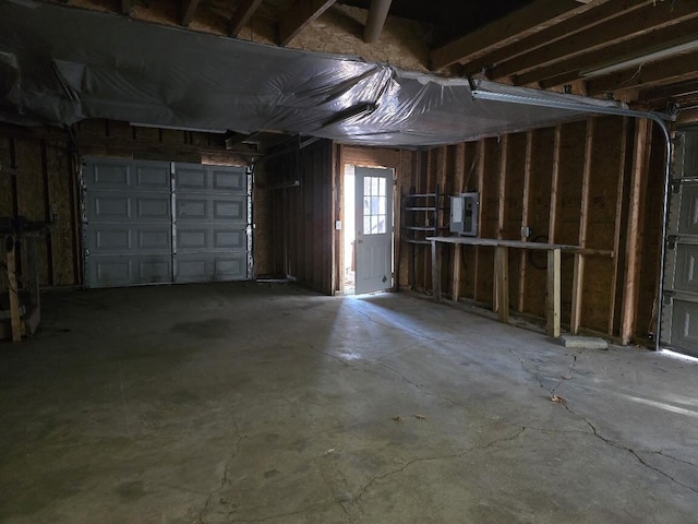 garage with electric panel