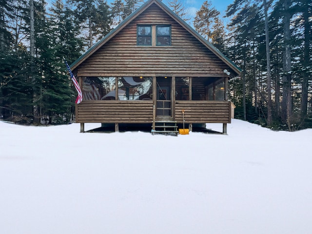 view of snowy exterior