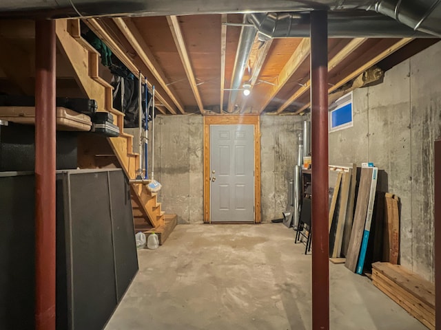 11 Crows Rd, Greenville, ME 04441 - unfinished below grade area with stairway