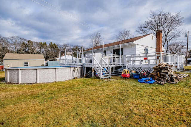 view of yard featuring a pool side deck