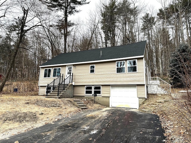 split foyer home with a garage