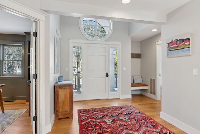 foyer featuring light hardwood / wood-style flooring