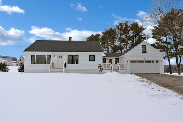 view of front of home with a garage