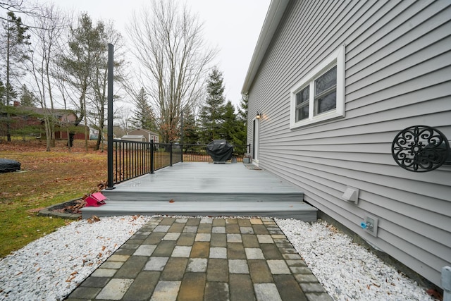 view of patio / terrace with a wooden deck