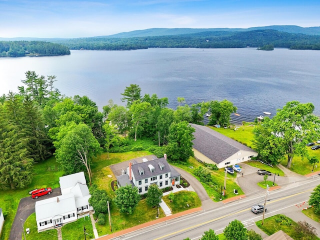102 Main St, Belgrade, ME 04917 - birds eye view of property featuring a water and mountain view