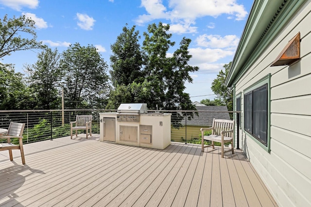 102 Main St, Belgrade, ME 04917 - wooden deck with area for grilling and grilling area