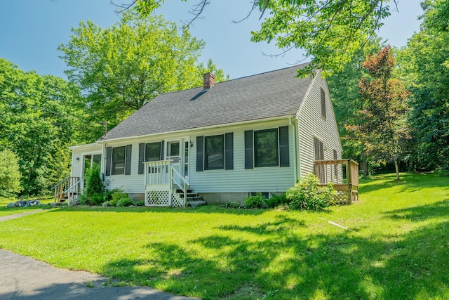 view of front of home with a front yard