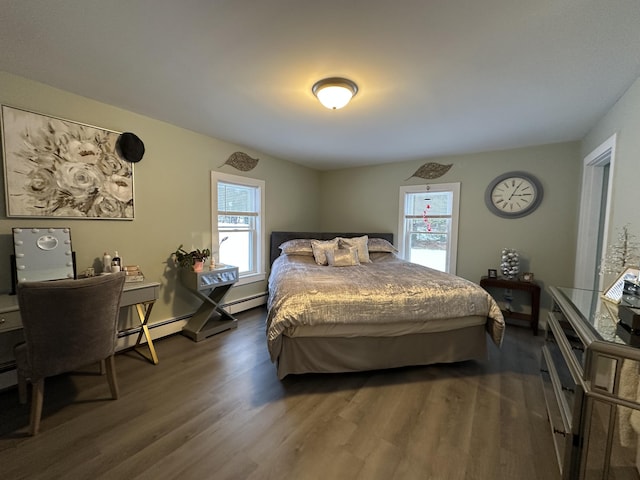 bedroom featuring dark hardwood / wood-style floors