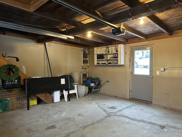 garage featuring a garage door opener