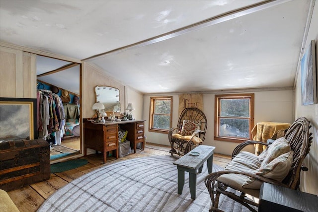 sitting room featuring light hardwood / wood-style floors