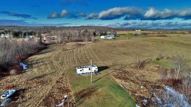 aerial view featuring a rural view