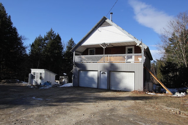 view of garage