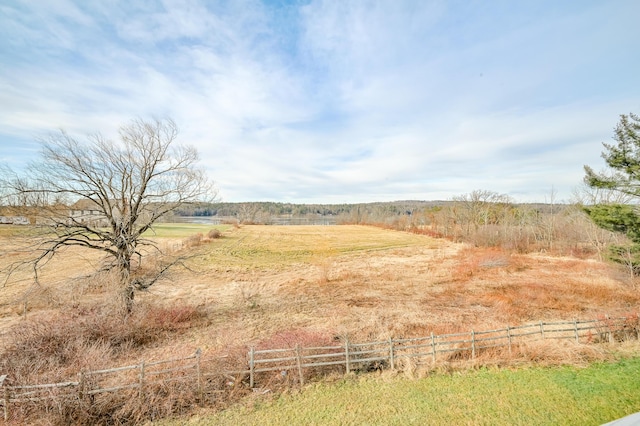 view of yard with a rural view