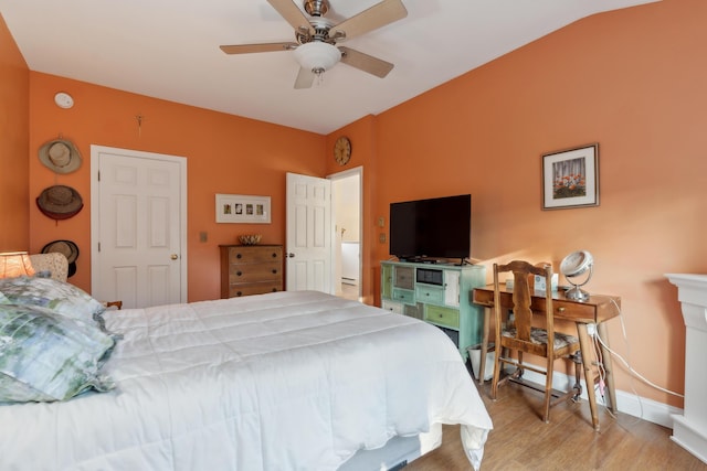 29 Sadler Dr Unit 29, Brunswick, ME 04011 - bedroom with light wood-type flooring and ceiling fan