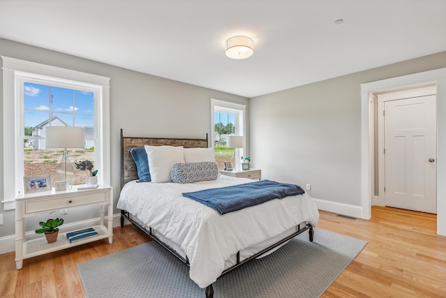 bedroom featuring wood-type flooring