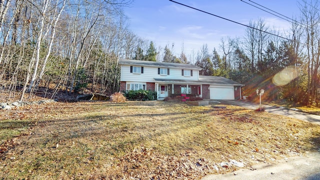 front of property featuring a garage