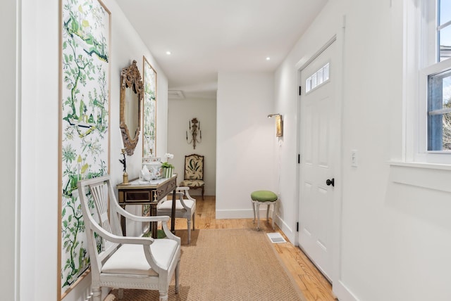 foyer featuring light hardwood / wood-style floors