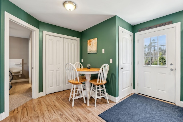 dining area featuring light hardwood / wood-style floors