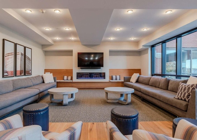 living room featuring light hardwood / wood-style floors