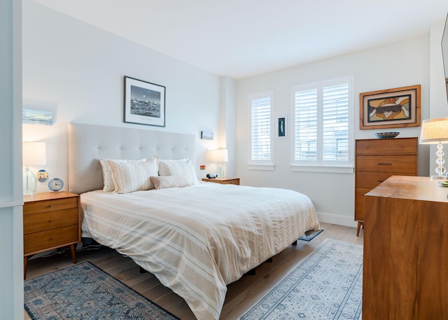 bedroom featuring light wood-type flooring