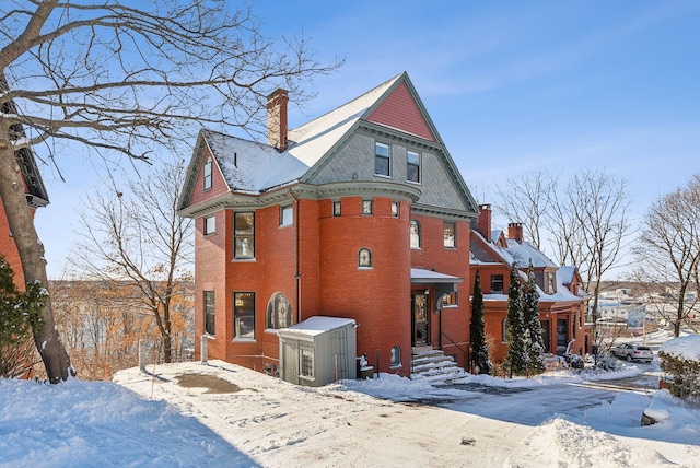 view of snow covered exterior