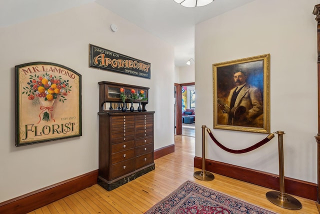 hall featuring light hardwood / wood-style floors