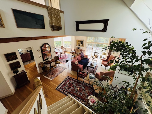 living room featuring hardwood / wood-style flooring