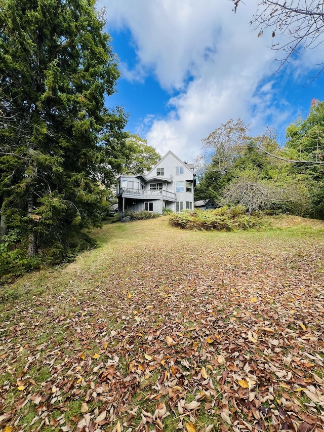 view of yard featuring a deck