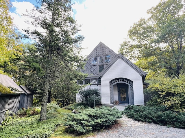 view of tudor-style house