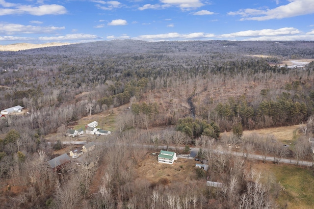 aerial view with a mountain view