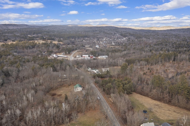 aerial view with a mountain view