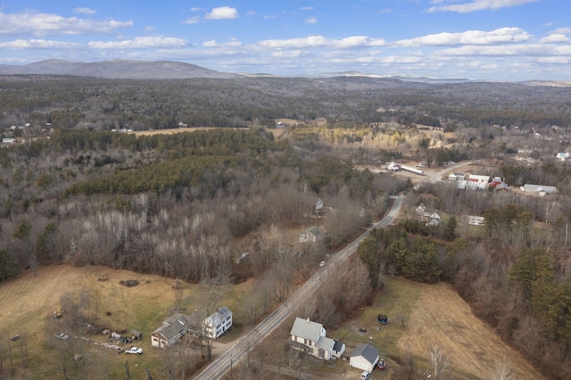 bird's eye view with a mountain view