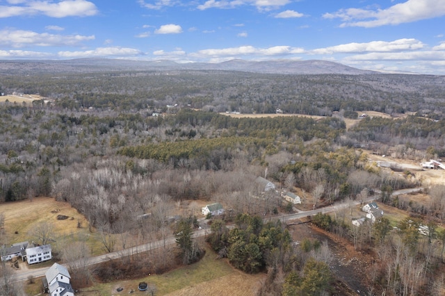 bird's eye view with a mountain view